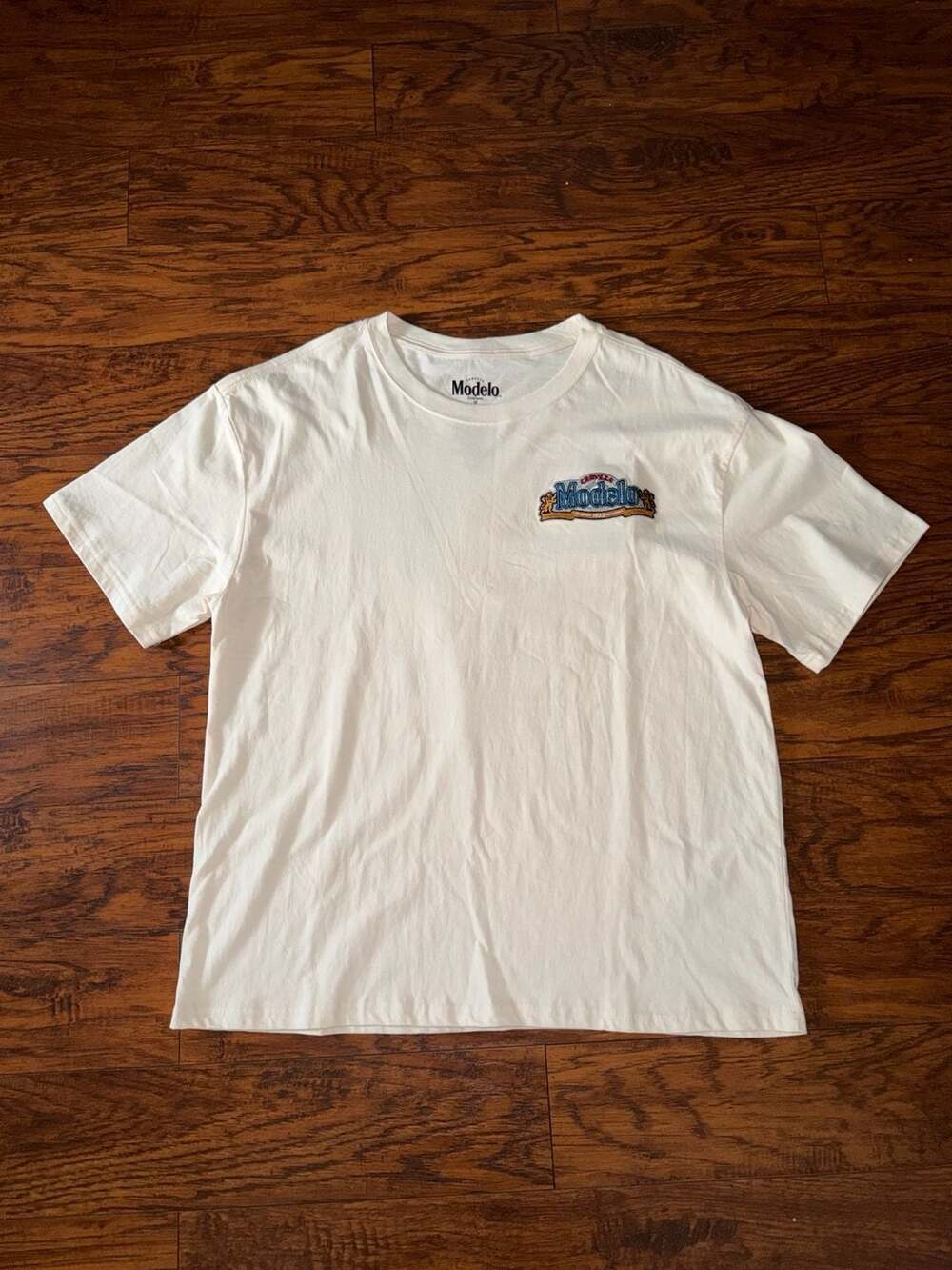 Cerveza Modelo Brewed for the Beautiful Game Soccer Graphic T-Shirt Cream